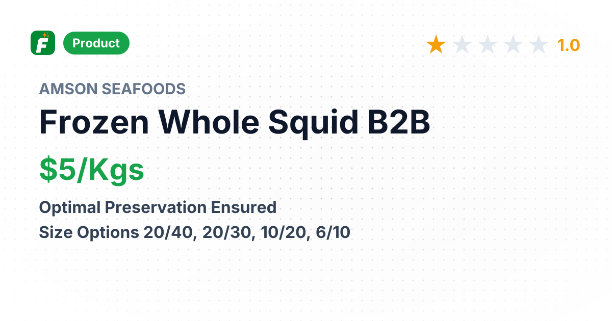 Frozen Whole Squid – product summary card, no photo uploaded yet