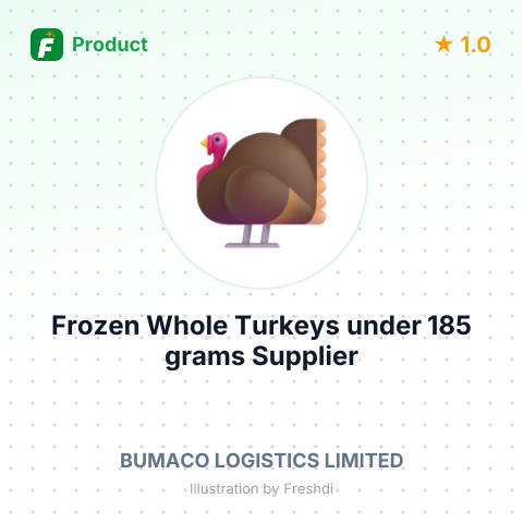 Frozen Whole Turkeys under 185 grams – summary card, no photo uploaded yet
