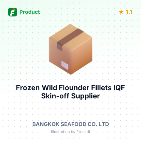 Frozen Wild Flounder Fillets IQF, Skin-off – summary card, no photo uploaded yet