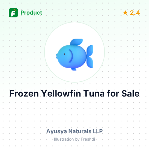 Frozen Yellowfin Tuna – product summary card, no photo uploaded yet