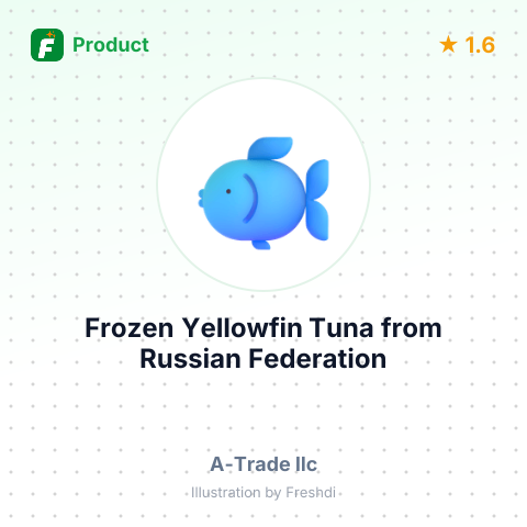 Frozen Yellowfin Tuna – product summary card, no photo uploaded yet