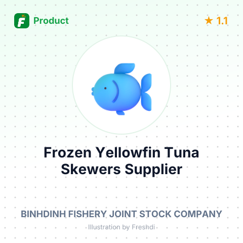 Frozen Yellowfin Tuna Skewers (Skin-On, Bone-Off) – summary card, no photo uploaded yet