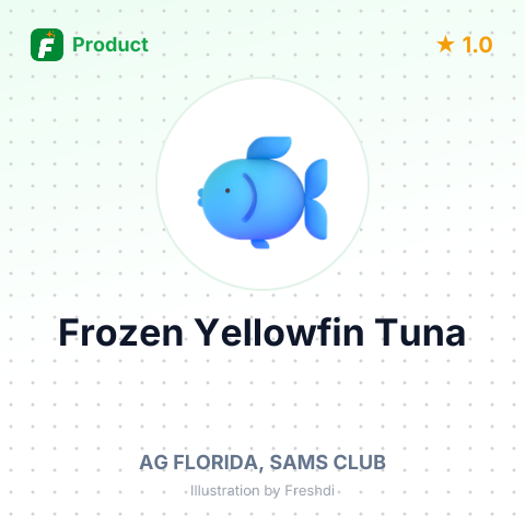 Frozen Yellowfin Tuna – summary card, no photo uploaded yet
