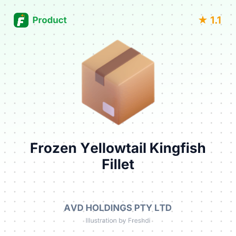 Frozen Yellowtail Kingfish Fillet – summary card, no photo uploaded yet