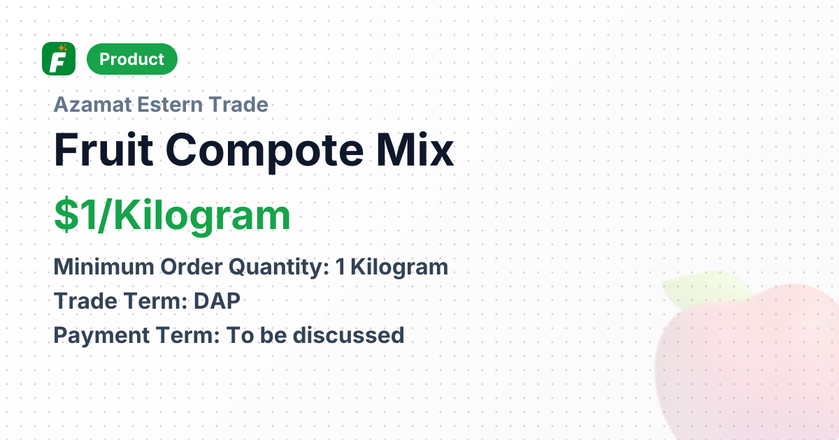 Fruit Compote Mix – product summary card, no photo uploaded yet