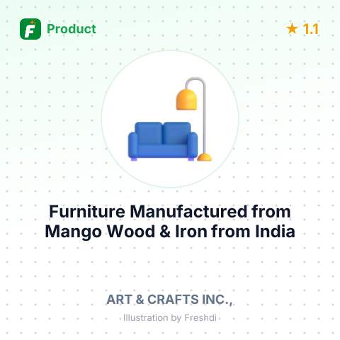 Furniture Manufactured from Mango Wood & Iron – summary card, no photo uploaded yet