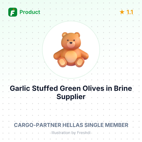 Garlic Stuffed Green Olives in Brine – summary card, no photo uploaded yet