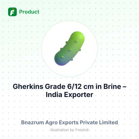 Gherkins Grade 6/12 cm in Brine – summary card, no photo uploaded yet