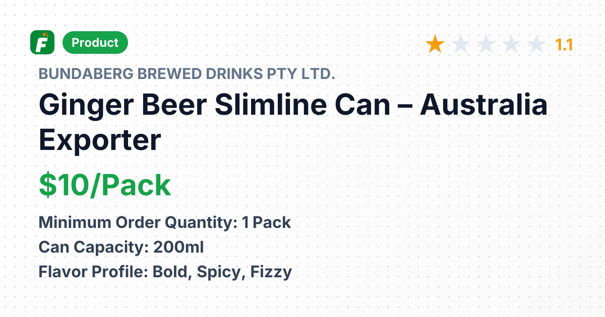 Ginger Beer Slimline Can – product summary card, no photo uploaded yet