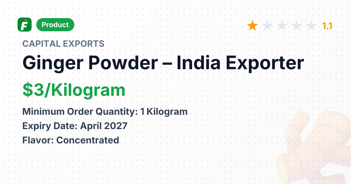 Ginger Powder – product summary card, no photo uploaded yet