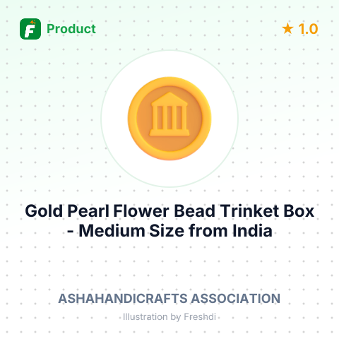 Gold Pearl Flower Bead Trinket Box - Medium Size – summary card, no photo uploaded yet