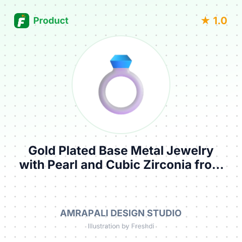 Gold Plated Base Metal Jewelry with Pearl and Cubic Zirconia – summary card, no photo uploaded yet