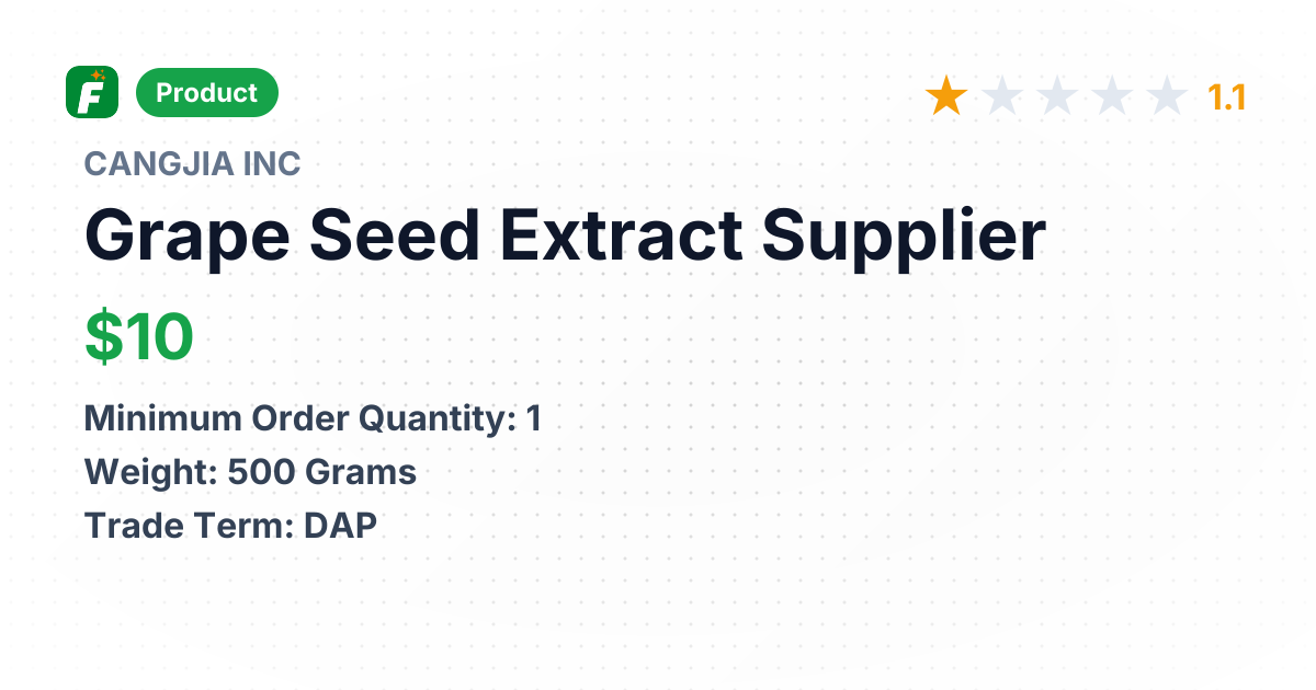 Grape Seed Extract – product summary card, no photo uploaded yet