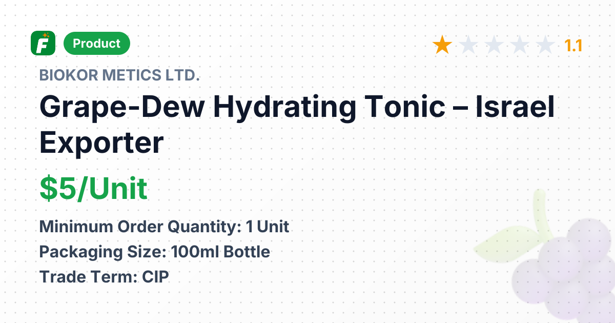 Grape-Dew Hydrating Tonic – product summary card, no photo uploaded yet