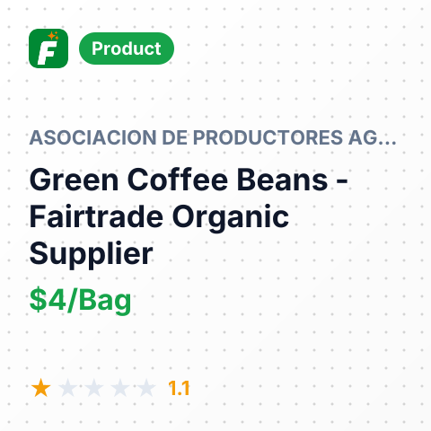 Green Coffee Beans - Fairtrade Organic – summary card, no photo uploaded yet