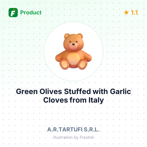 Green Olives Stuffed with Garlic Cloves – product summary card, no photo uploaded yet