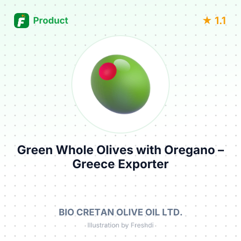 Green Whole Olives with Oregano – summary card, no photo uploaded yet