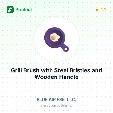 Grill Brush with Steel Bristles and Wooden Handle – summary card, no photo uploaded yet