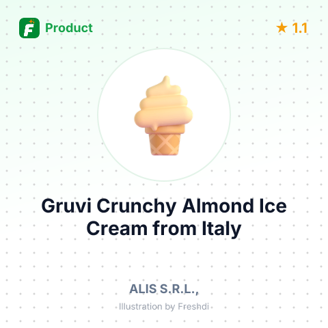 Gruvi Crunchy Almond Ice Cream – summary card, no photo uploaded yet