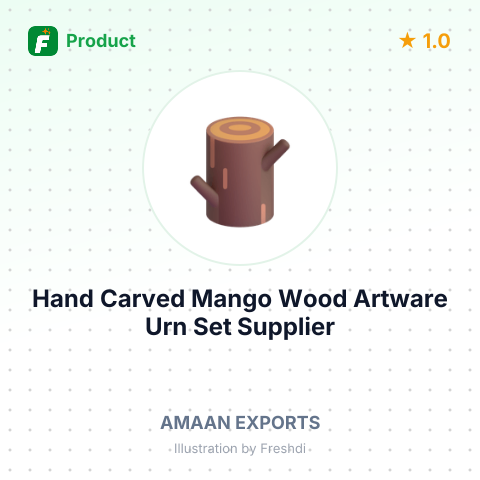Hand Carved Mango Wood Artware Urn Set – summary card, no photo uploaded yet