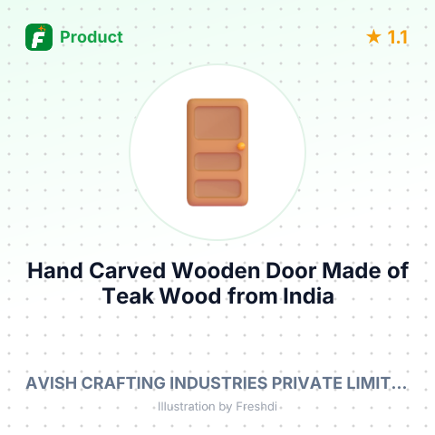 Hand Carved Wooden Door Made of Teak Wood – summary card, no photo uploaded yet