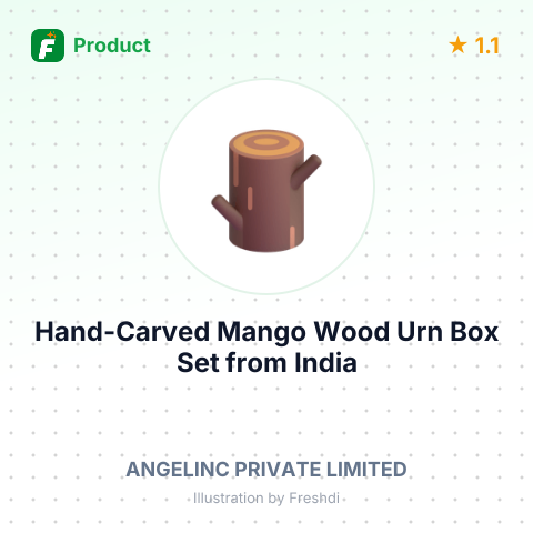 Hand-Carved Mango Wood Urn Box Set – summary card, no photo uploaded yet