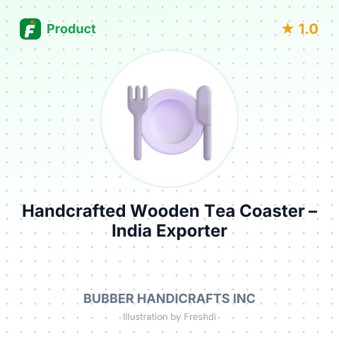 Handcrafted Wooden Tea Coaster – product summary card, no photo uploaded yet
