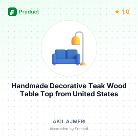 Handmade Decorative Teak Wood Table Top – summary card, no photo uploaded yet
