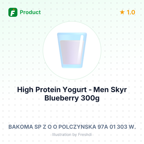 High Protein Yogurt - Men Skyr Blueberry 300g – summary card, no photo uploaded yet