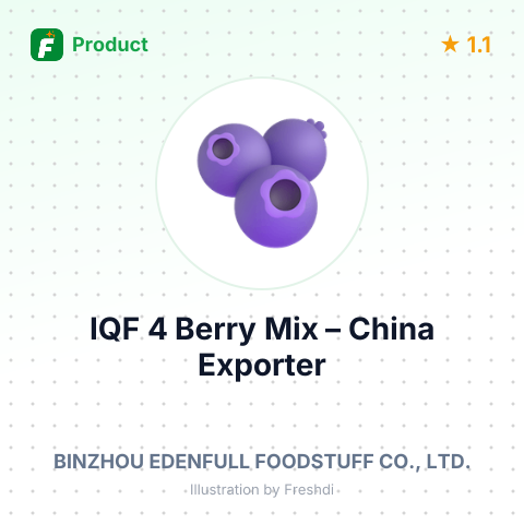 IQF 4 Berry Mix (Frozen) – summary card, no photo uploaded yet