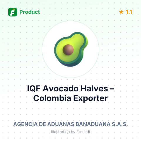 IQF Avocado Halves – summary card, no photo uploaded yet