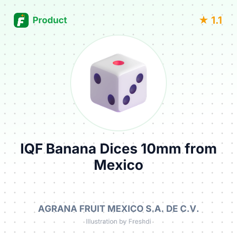 IQF Banana Dices 10mm – summary card, no photo uploaded yet