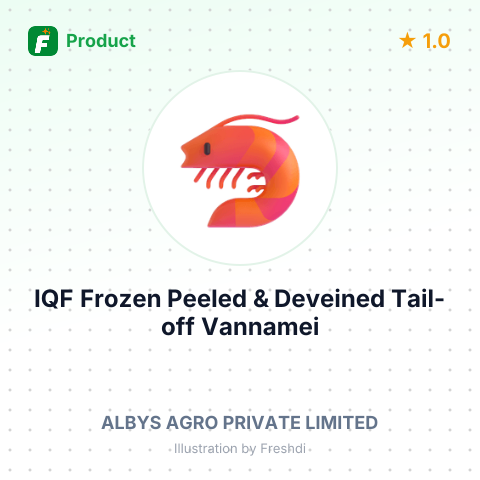 IQF Frozen Peeled & Deveined Tail-off Vannamei Shrimp – summary card, no photo uploaded yet