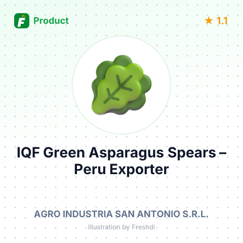 IQF Green Asparagus Spears – summary card, no photo uploaded yet