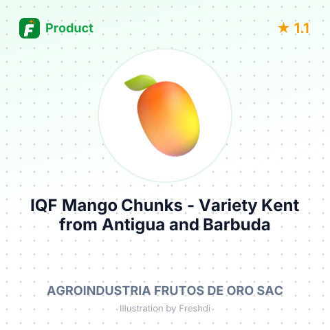 IQF Mango Chunks - Variety Kent – summary card, no photo uploaded yet