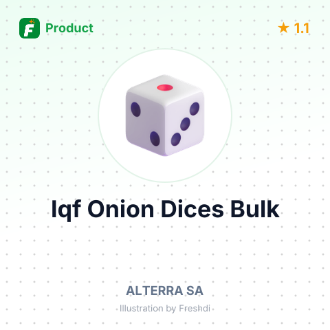 IQF Onion Dices – summary card, no photo uploaded yet
