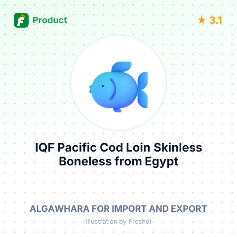 IQF Pacific Cod Loin Skinless Boneless – summary card, no photo uploaded yet