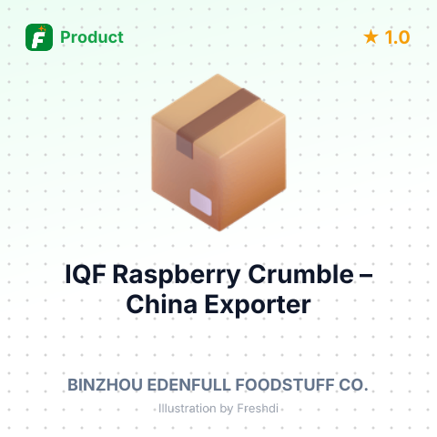 IQF Raspberry Crumble – summary card, no photo uploaded yet