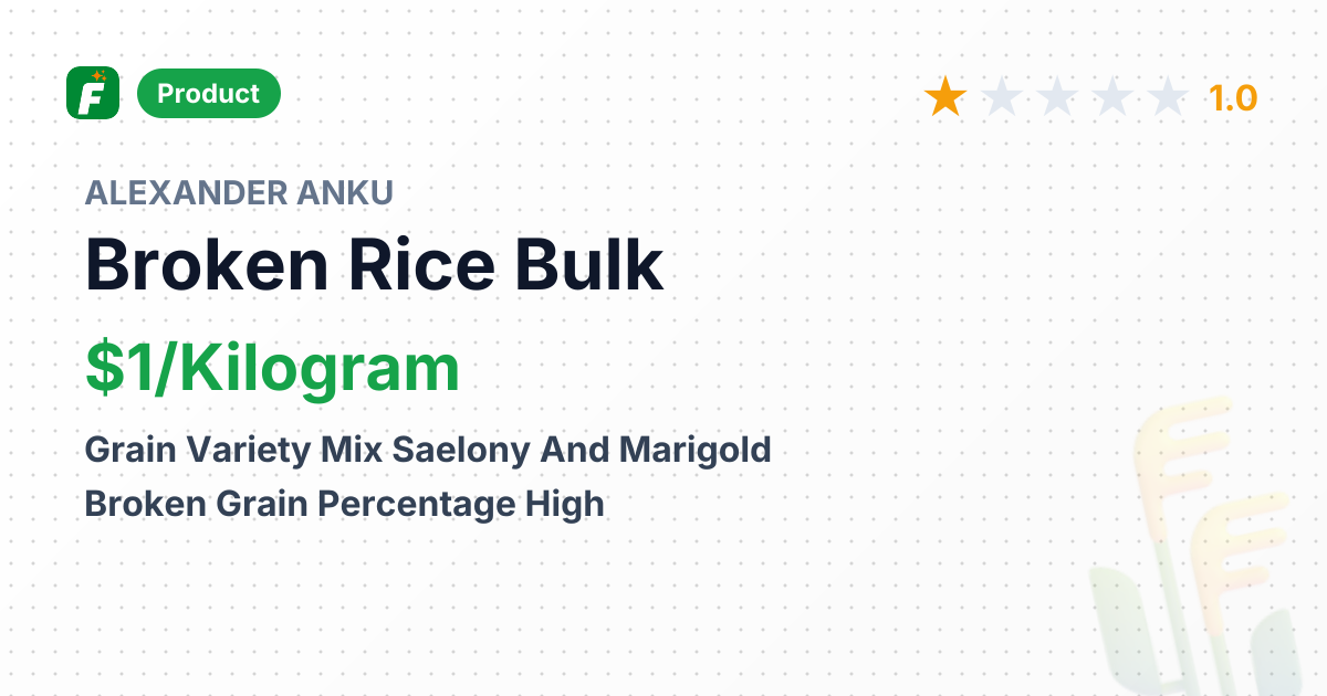 Indian Broken Rice – product summary card, no photo uploaded yet