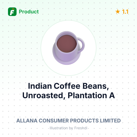 Indian Coffee Beans, Unroasted, Plantation A – summary card, no photo uploaded yet