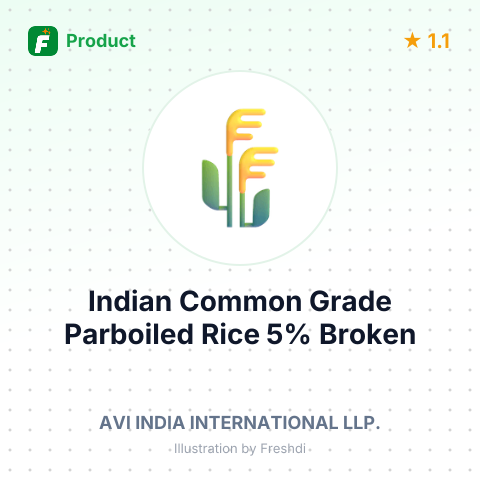 Indian Common Grade Parboiled Rice 5% Broken – summary card, no photo uploaded yet