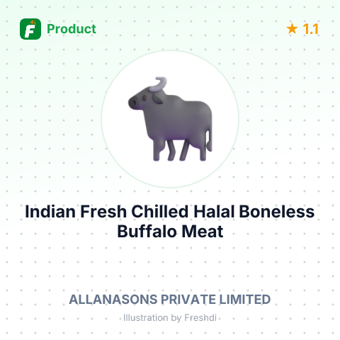 Indian Fresh Chilled Halal Boneless Buffalo Meat – summary card, no photo uploaded yet
