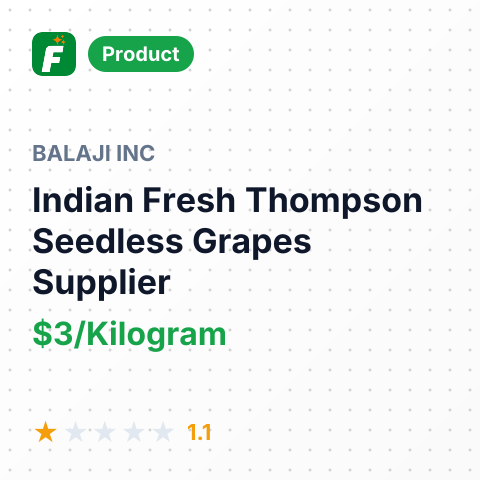 Indian Fresh Thompson Seedless Grapes – summary card, no photo uploaded yet