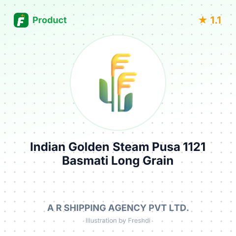 Indian Golden Steam Pusa 1121 Basmati Long Grain White Rice – summary card, no photo uploaded yet