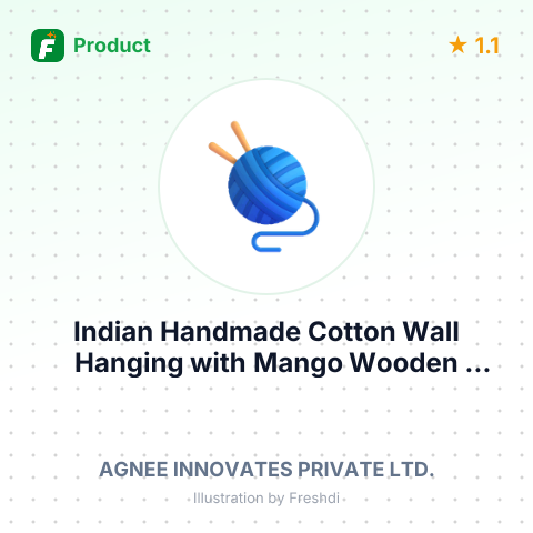 Indian Handmade Cotton Wall Hanging with Mango Wooden Frame – summary card, no photo uploaded yet