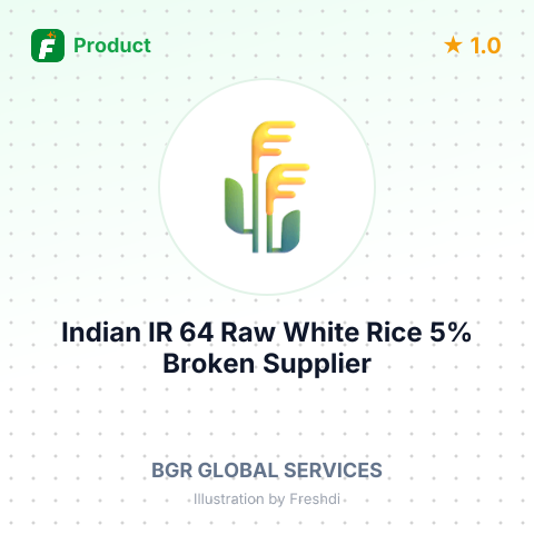 Indian IR 64 Raw White Rice 5% Broken – summary card, no photo uploaded yet