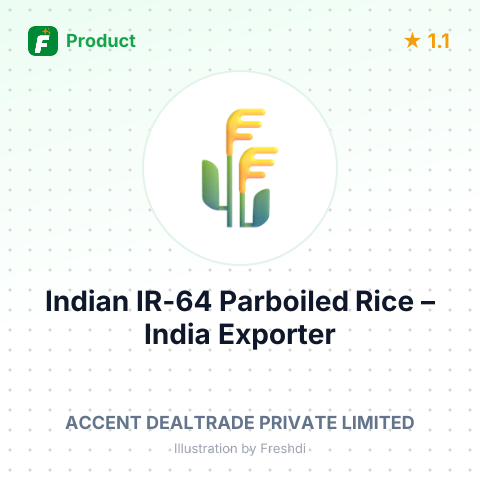 Indian IR-64 Parboiled Rice – product summary card, no photo uploaded yet