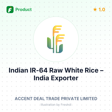 Indian IR-64 Raw White Rice – summary card, no photo uploaded yet
