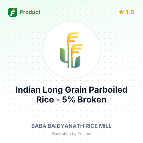 Indian Long Grain Parboiled Rice - 5% Broken – summary card, no photo uploaded yet