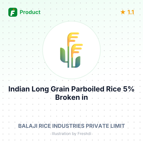 Indian Long Grain Parboiled Rice 5% Broken in 50kg Bags – summary card, no photo uploaded yet